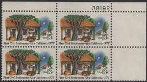 SC#1725 13¢ Alta California Issue Plate Block: UR#38192 (1977) MNH