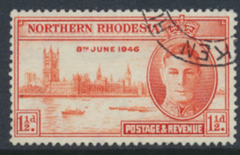 Northern Rhodesia  SG 46a  Victory 1946 SC# 46a Used   perf 13½  see  scans