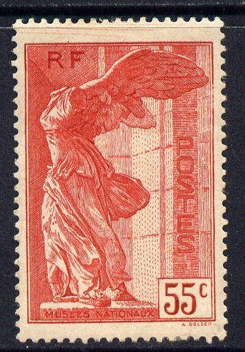 France 1937 National Museums 55c scarlet mounted mint wel...