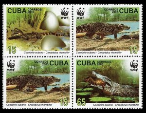 2003 Cuba 4553-4556VB WWF / Reptiles