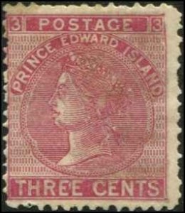 Canada - Prince Edward Island SC# 13 Victoria 3c MH toned/stained  gum see scan