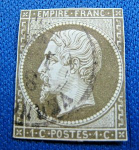 FRANCE  1860  -  SCOTT # 12a  -   USED       (X19)