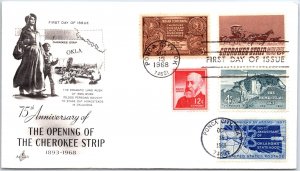 U.S. FIRST DAY COVER OPENING OF THE CHEROKEE STRIP 1893 - 1968 COMBINATION