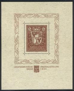 LIECHTENSTEIN #115 Mint NH - 1934 Vaduz S/S