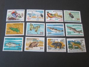 Korea 1966 Sc 493-504 Bird set MNH