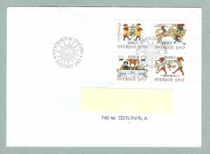 Sweden.  FDC 1983. Christmas Stamps Santa. Addressed.