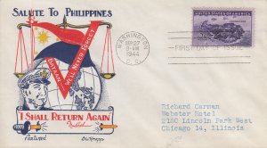 1944 Corregidor (Scott 925) Fleetwood/Knapp TA FDC