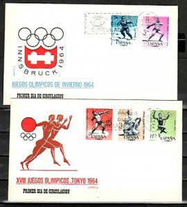 Spain, Scott cat. 1266-1270. Tokyo-Innsbruck Olympics. First day cover. ^