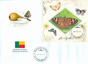 Butterflies Insects Schmetterlinge Fauna Benin first day covers FDC set