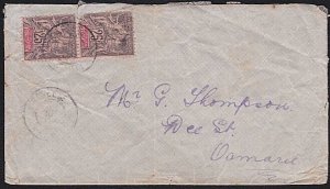 FRENCH POLYNESIA 1899 cover PAPEETE to New Zealand.........................B4259