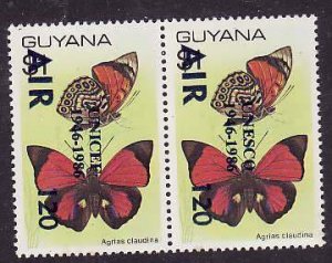 Guyana-Sc#C6a- id9-unused NH airmail set-Insects-Butterflies-1986-
