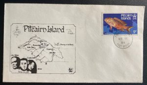 1984 Pitcairn Island First Day Cover FDC Island Map Cachet