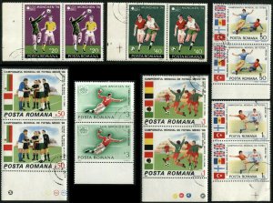 Romana SOCCER Romania Pairs Stamps Postage Collection Football Europe Topical