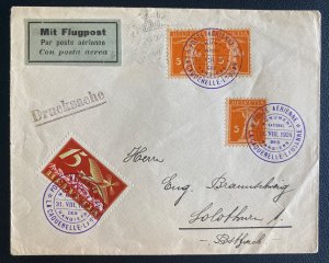 1924 La Calquerelle Switzerland Early Airmail Cover To Lausanne