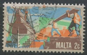 Malta Sc#594 Used, 2c multi, Definitives 1981: History of Maltese Industry (1...