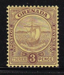 Album Treasures Grenada Scott # 72 3p Colony Seal (Ship) Mint Hinged