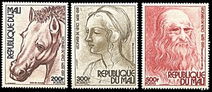 Mali 289-291, MNH, 525th Birthday of Leonardo da Vinci, Drawings