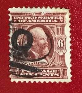 1902-1903 US Scott 305 used 6 cents Garfield Lot 993