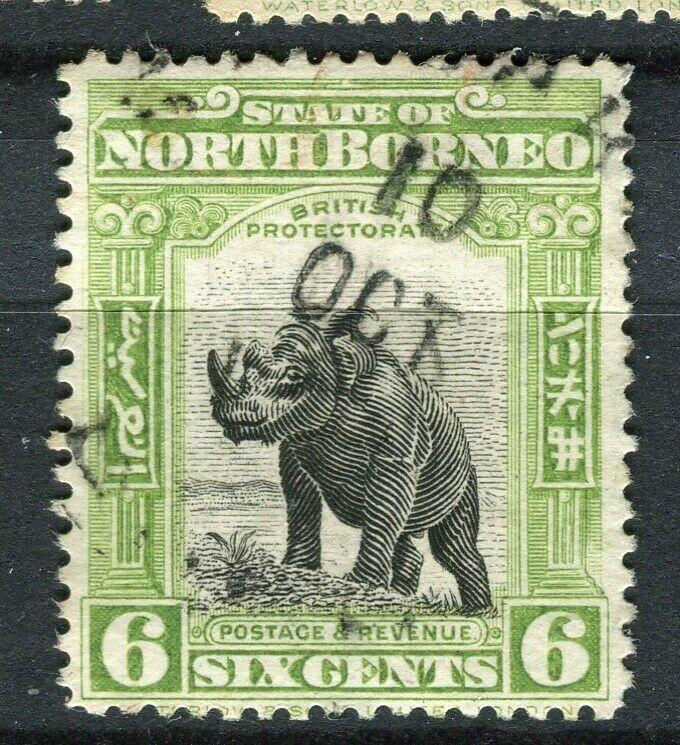 NORTH BORNEO; 1909 early Pictorial issue fine used 6c. value + Postal cancel