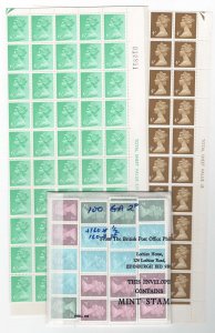 GB 1971 Machin 100 unmounted mint sets of Gum Arabic issues ½p, 1p, 2p (in coi