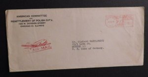 1949 Airmail USA Cover Chicago IL to Munich Germany Polish DP Camp Resettlement