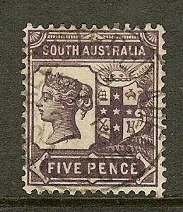 South Australia, Scott #110, 5p Queen Victoria, P13, Used