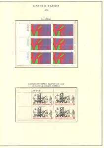 Scott US Plate Block 1973 supplement w/4mounted mnh blocks