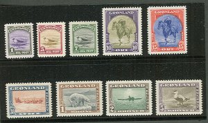 GREENLAND #10-18 (10-18) Complete set, og, LH, VF, Scott $166.50