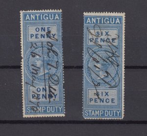 Antigua QV 1876 1d/6d Stamp Duty FU BP2258 