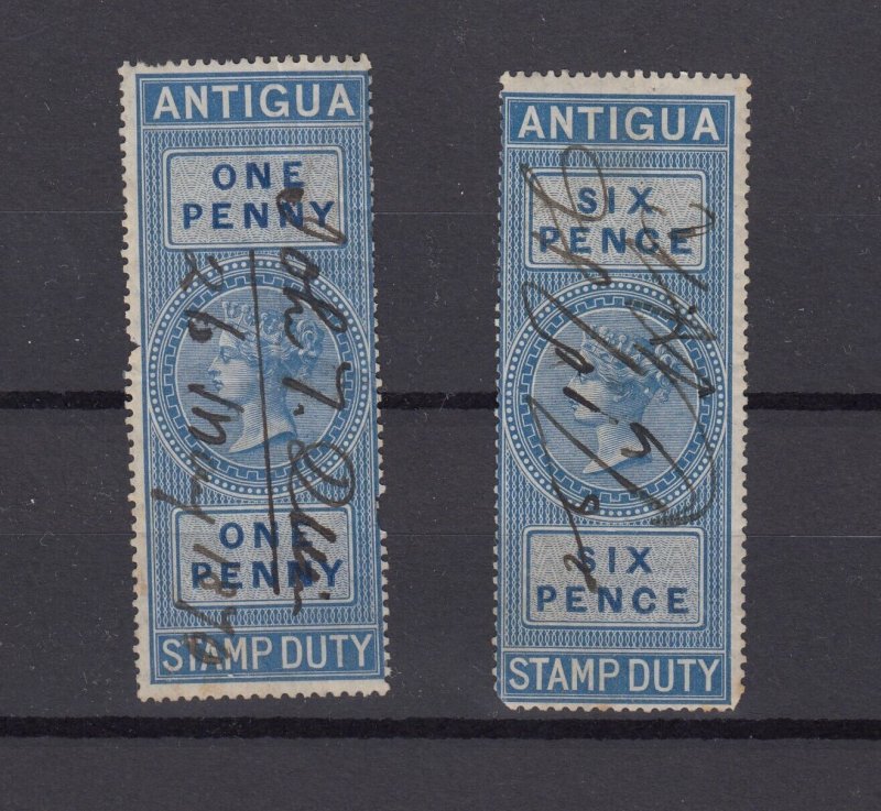 Antigua QV 1876 1d/6d Stamp Duty FU BP2258 