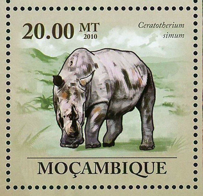 Rhinos Stamp Ceratotherium Simum & Diceros Bicornis S/S MNH #3584-3589