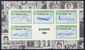 Guernsey - Alderney 1967 Europa overprint on Aircraft imp...