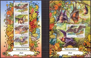 Maldive Islands 2017 Bats sheet + S/S MNH