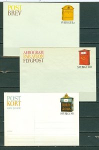 SWEDEN LOT of (5)  STATIONERY AIR LETTES/CARDS