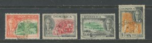 Dominica KGVI 1951 48 cents to $2.40 used