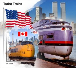 SIERRA LEONE - 2023 - Turbo Trains - Perf Souv Sheet - Mint Never Hinged