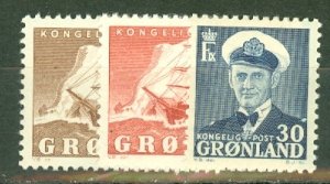 KJ: Greenland 28-38, 31a MNH CV $129; scan shows only a few