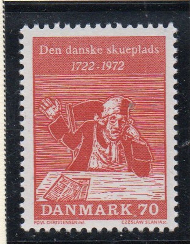Denmark Sc 507 1972 Ludvig Holberg stamp  mint NH