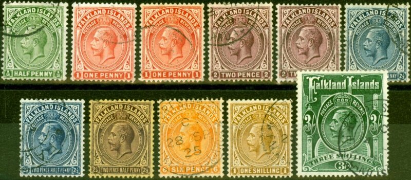 Falkland Islands 1921-27 Extended Set of 11 SG73-80 Superb Used