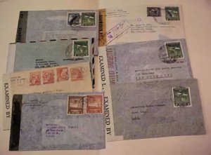 CHILE  6 SMALL CENSORED COVERS INCLUDES REGISTERED MOSTLY TO USA