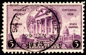 U.S. Scott #782: 1936 3¢ Arkansas Centennial, Used, VF