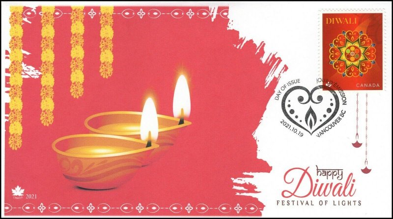 CA21-058, 2021, Diwali, First Day of Issue, Pictorial Postmark,