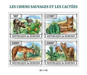 BURUNDI 2013 - Wild dogs and cactuses M/S. Official issues.