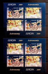 ROMANIA Sc 5104a-b NH 2 SOUVENIR SHEETS OF 2009 - EUROPA