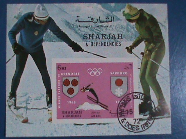 SHARJAH-STAMP:- 1972-  WINTER OLYMPIC SAPPORO'72  WINNERS- CTO S/S SHEET NH