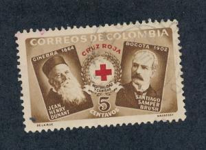  Colombia 1956  Scott RA55 used - 5c, Red Cross