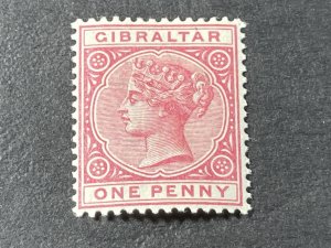 GIBRALTAR # 10-MINT/HINGED---SINGLE---ROSE---1887