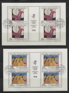 Czech Republic #3054-55 (1998 painting set sheets of 4) VF used CV $14.00