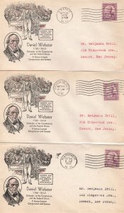 725 3c DANIEL WEBSTER - Ioor set of 3 Cities