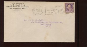 483 Schermack EFO Used on H.E. HARRIS STAMP DEALER on RPO Cover LV2507